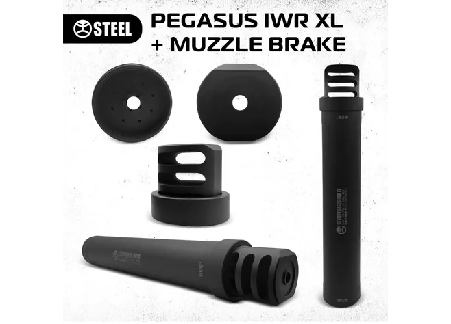 Саундмодератор STEEL Pegasus IWR XL + ДТК .338 3/4х24  Фото 2